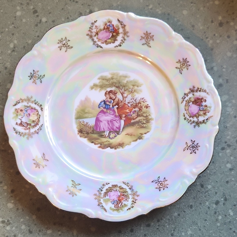 VTG Winterling Bavaria Porcelain Wall Decor Plate, Fragonard Courting Couple
